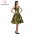 Грейс Карин новый дизайн Весна Лето напечатанная длиной до колена 50-х годов Ретро платье CL6293-5#